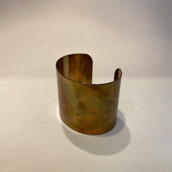 Heather Belle Niki Cuff - Lightly Distressed Polished Brass Bracelet - Picture 2 of 5